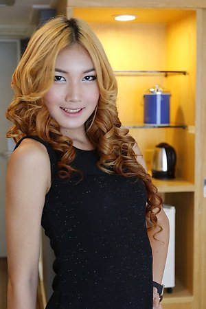19yo horny Thai ladyboy does a striptease for white tourist